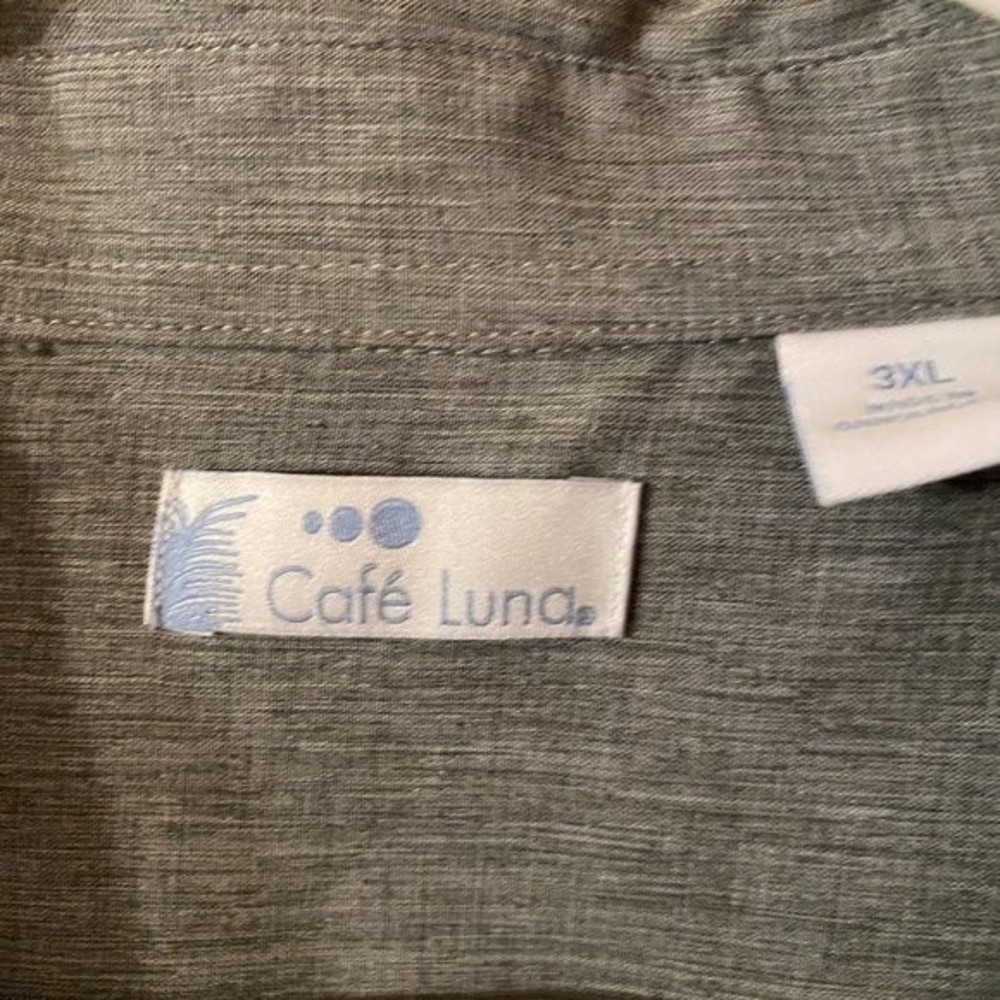 Café Luna, Men's SS Shirt, 3XL, Gray, 60% Linen, 40% Cotton - Picture 2 of 6